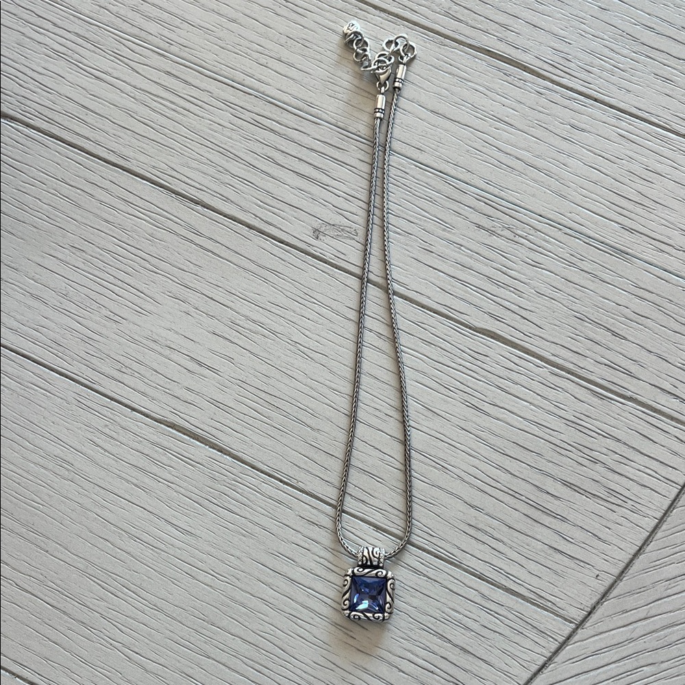 Brighton Silver Necklace with Beautiful Purple Pendant